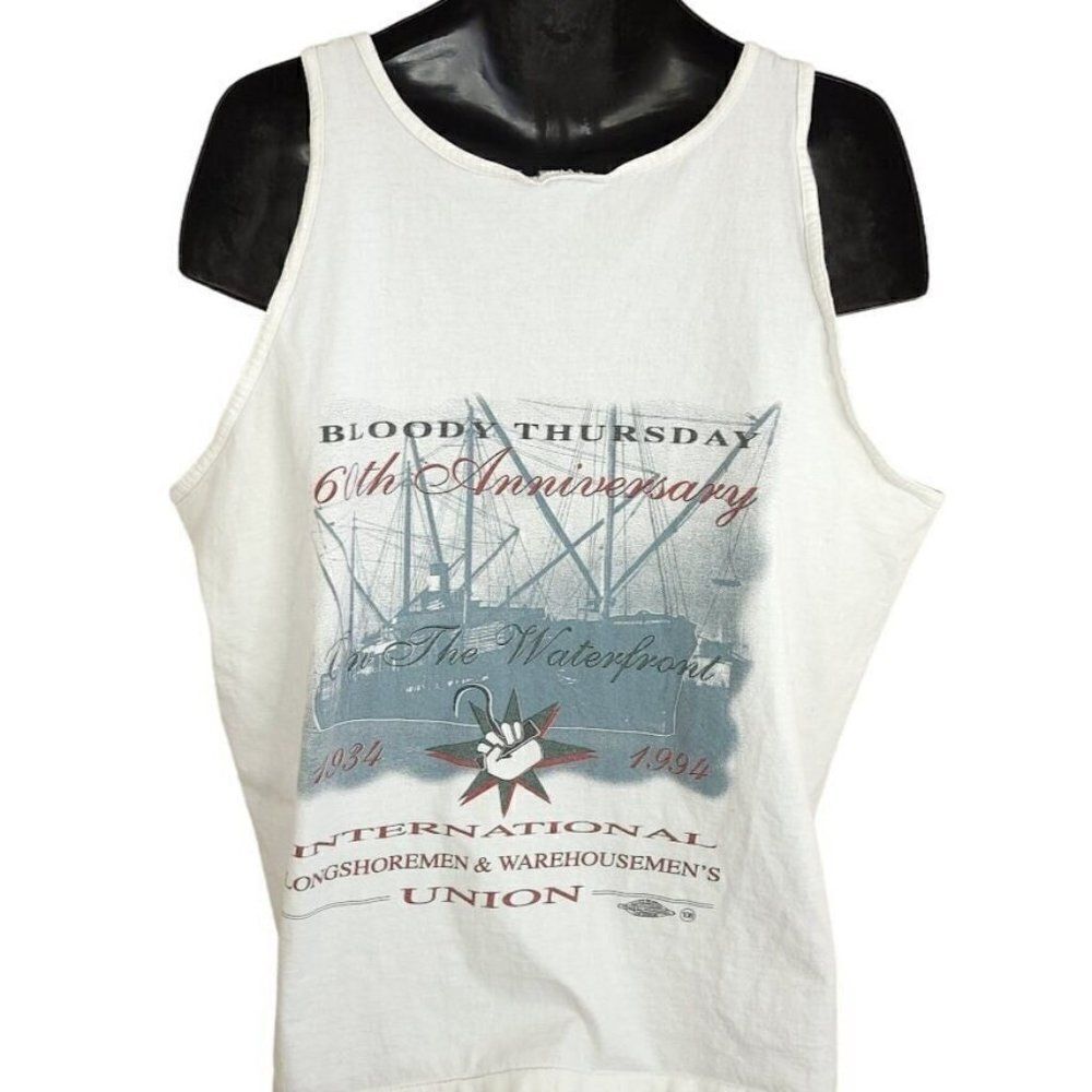 Bloody Thursday Tank Top Vintage 90s 1934 San Francisco Made In USA Mens Size XL
